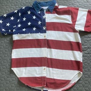 Vintage Carolina Blues American Flag Shirt